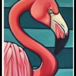 Flamingo Painting by Carin Vaughn1